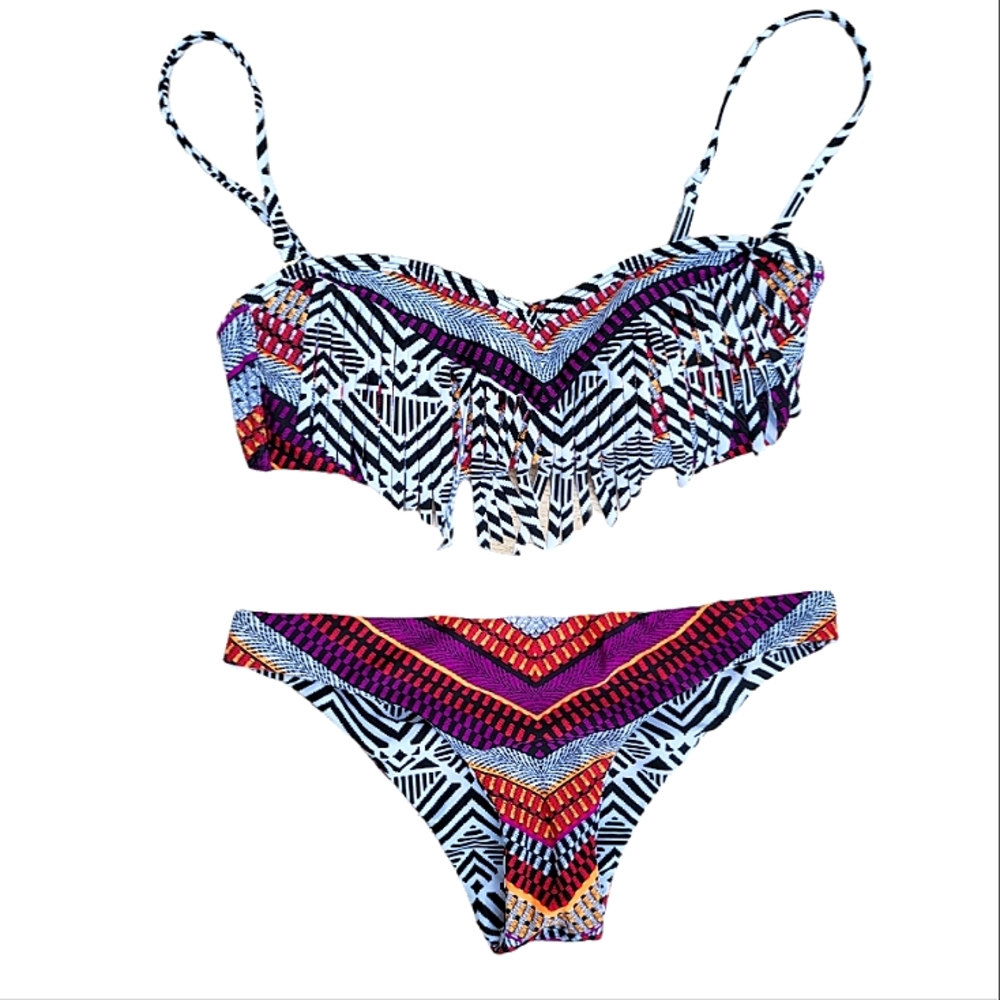 Roxy bikini reversible bottoms | NWOT | fringe top